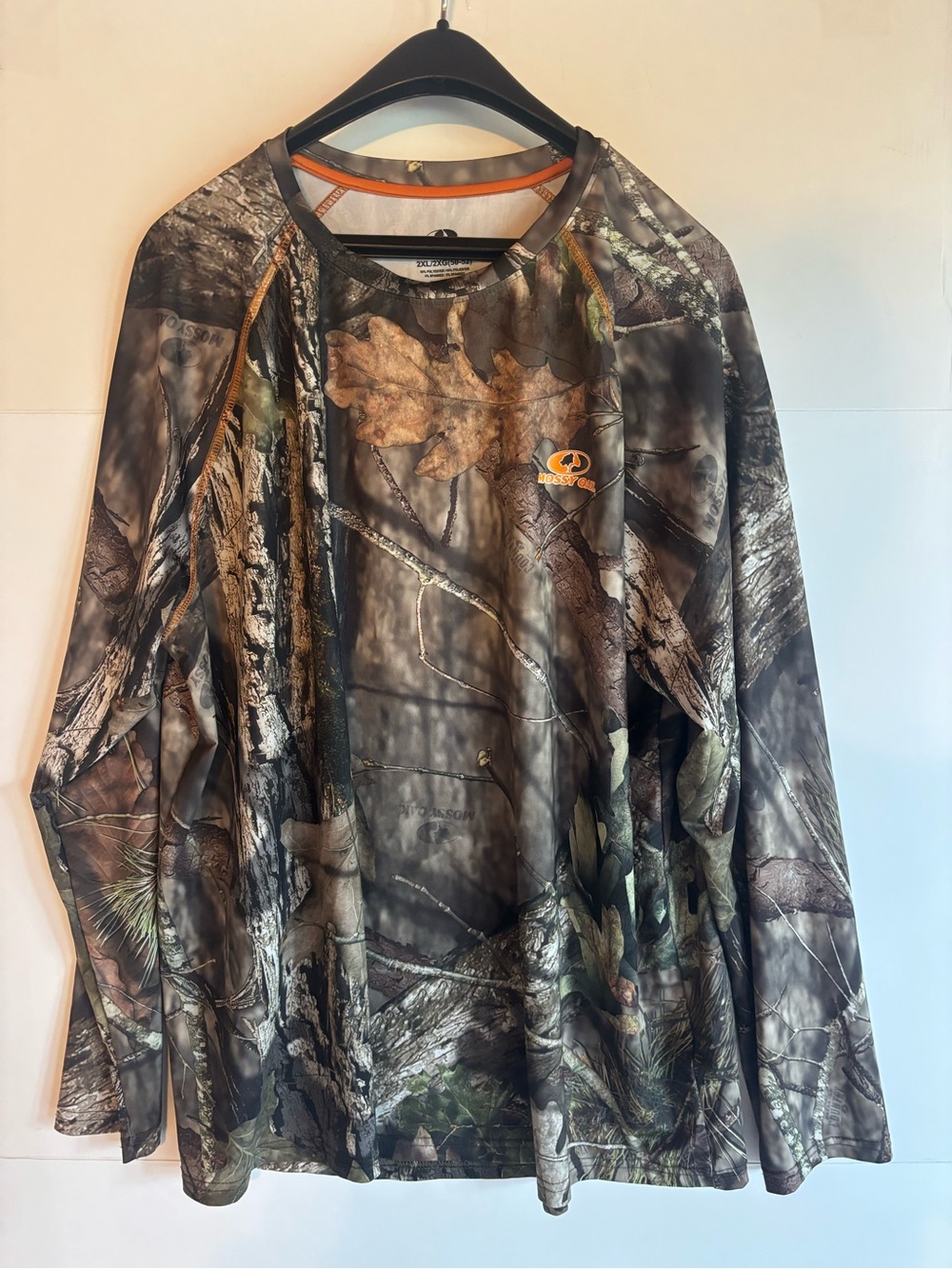 Mossy Oak Men’s Camo Crew Neck Long Sleeve Stretch T-Shirt 2XL Big & Tall